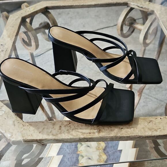 Pretty Little Thing Black Strappy Heels Size 3 - Picture 4 of 10